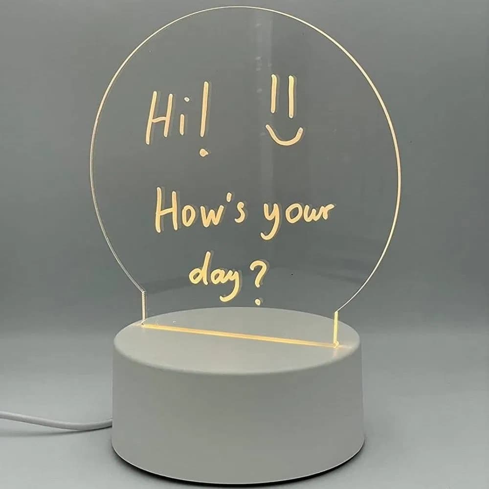 Creative 3D Visualization LED Acrylic Message Writing Lamp – Rewritable Glowing Illusion Night Light thumbnail 3