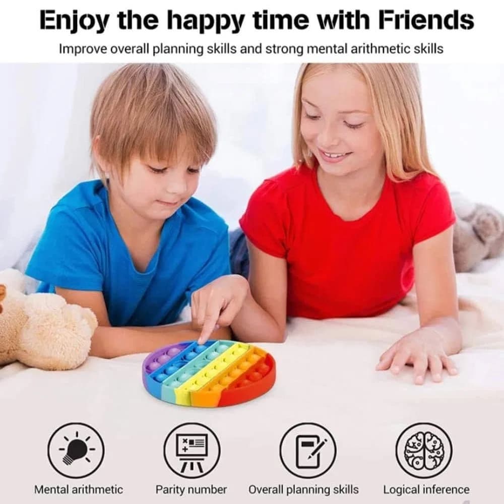 Rainbow Pop it Fidget Toy, Push Pop Bubble Fidget Sensory Toy