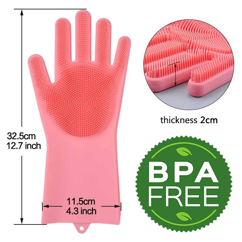 Silicone Dish Washing Gloves – Waterproof & Flexible Kitchen Gloves for Safe Dish Cleaning thumbnail 3