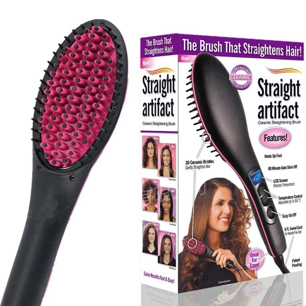 Simply Straight Ceramic Heat Hair Straightening Brush With Digital Control, Ceramic Heat Hair Straight Brush with Digital Control thumbnail 4