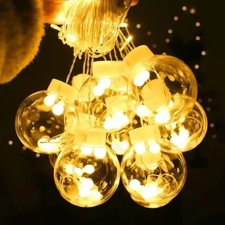 Wish Ball LED Curtain Fairy Light (12 Balls, 108 LEDs) | Warm White Decorative Curtain Light thumbnail 2