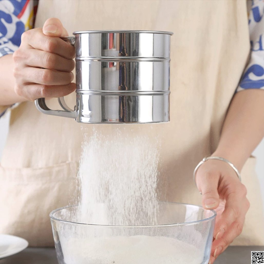 Stainless Steel Flour Sifter – Double Layer Fine Mesh Baking Sieve, ময়দা ছাকনি thumbnail 2