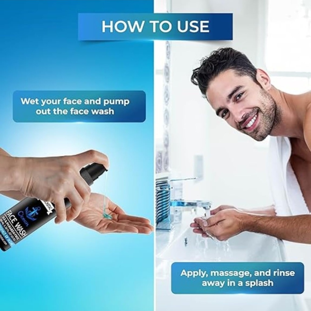 Muuchstac Ocean Face Wash for Men (100ml) - Anti-Acne & Oil Control Cleanser thumbnail 2