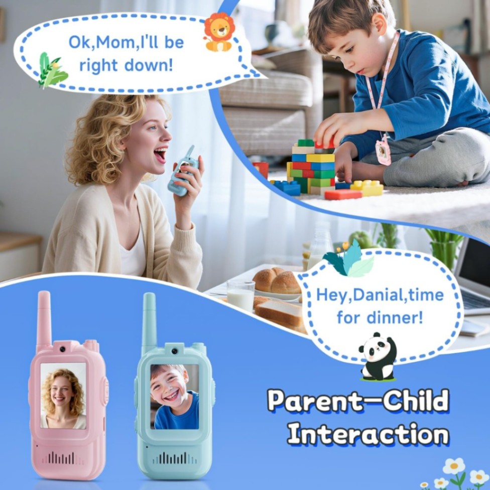 Kids Video Walkie Talkies (2 Pack) - Rechargeable Long Range Video Call Toy for Boys & Girls thumbnail 3
