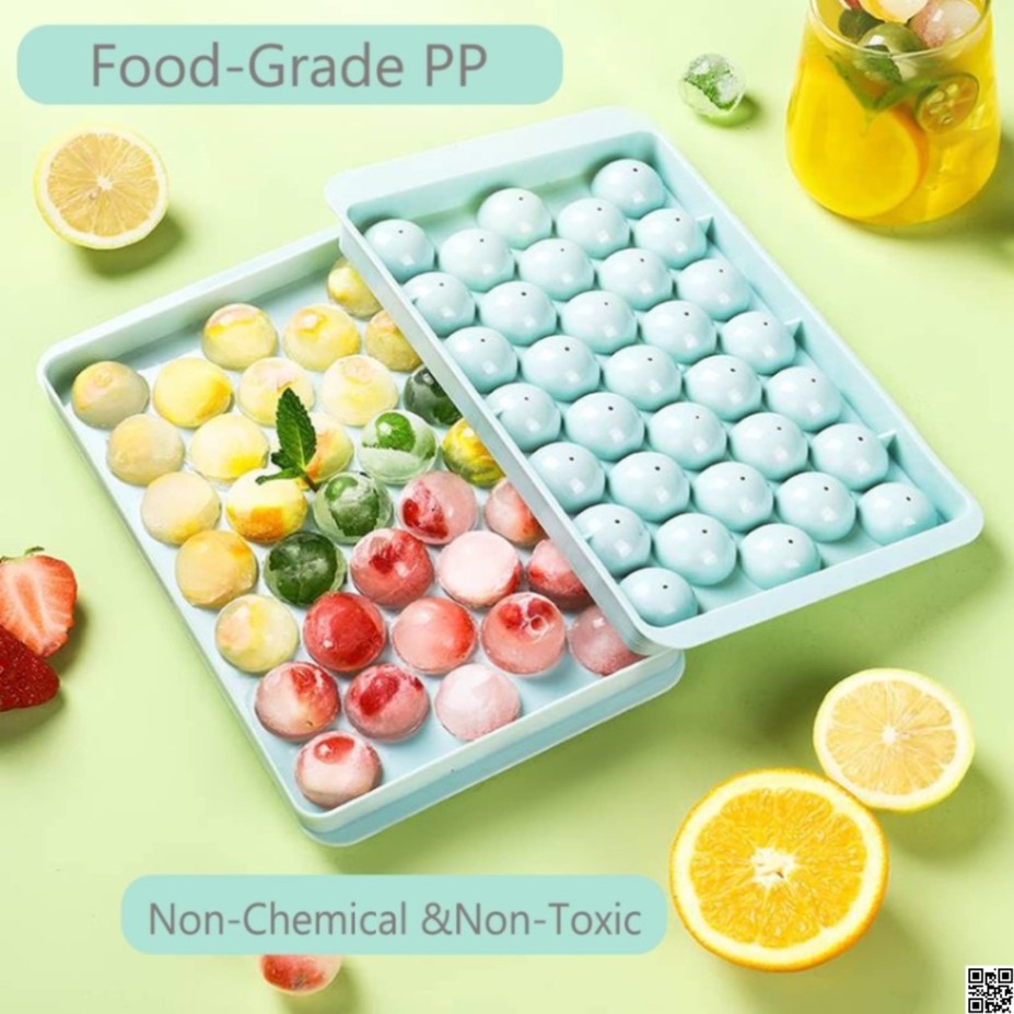 33 Grid Ice Ball Maker Mold – Silicone Ice Cube Tray with Lid