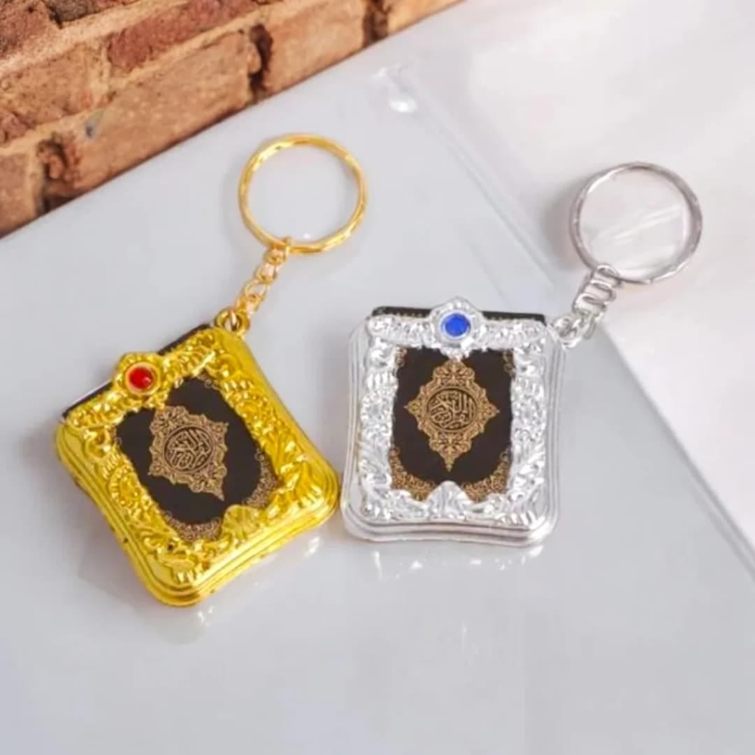 Mini Quran Sharif Keychain – Complete 30 Juz Pocket-Sized Keyring with Golden Cover thumbnail 6