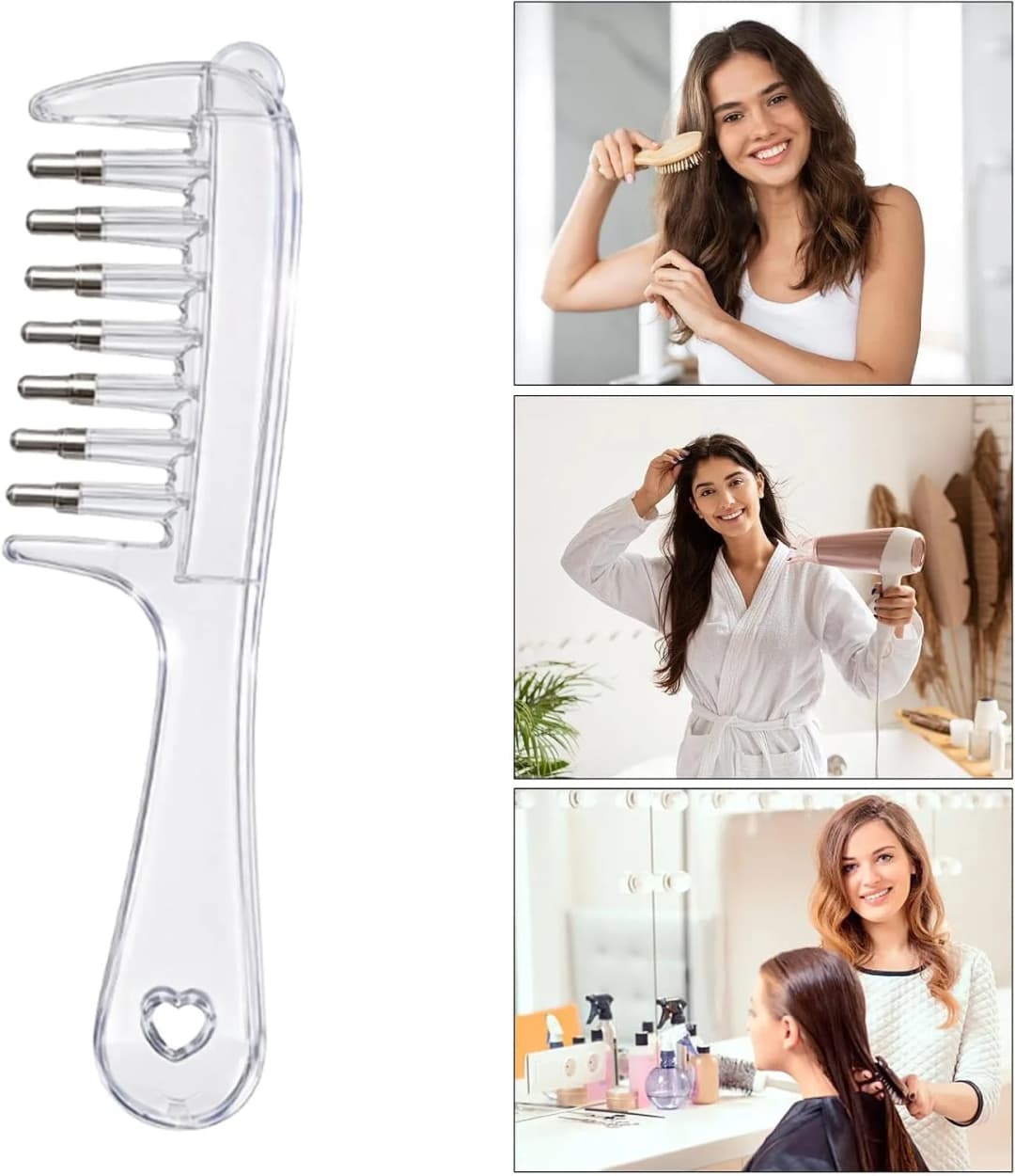 Scalp Oil Applicator Roller Ball Hair Oil Dispenser Comb Portable Tool | Hair Oiling Comb for Women Roots Hairline All Types, Spa Travel Salon Home thumbnail 2