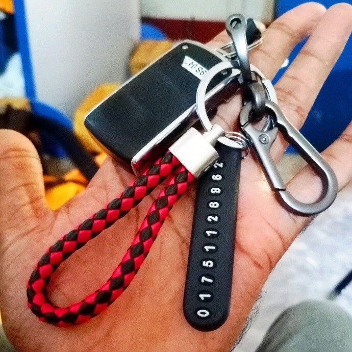 Anti Lost Phone Number Keychain Plate Pendant Keyring with Mobile Number Tag for Car Bike Keys Stainless Steel Anti Rust Key Chain Bangladesh