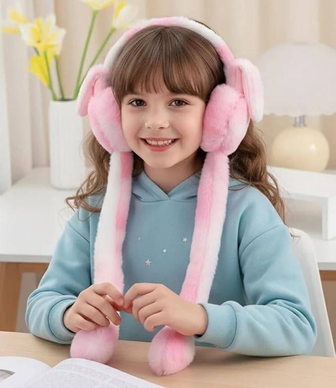 Fluffy Rabbit Ear Winter Earmuffs Best Price in Bangladesh | Moving Bunny Hat with Music Cute Plush Rabbit Headband thumbnail 3