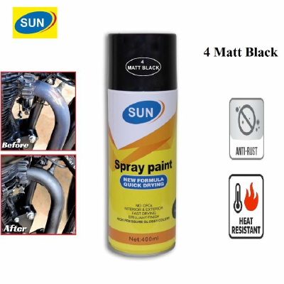 Sun Spray Paint 39 Black 400ml Aerosol Auto Spray Paint Quick Dry Anti Rust Spray Paint for Metal Wood Plastic Car Bike Furniture Bangladesh thumbnail 2