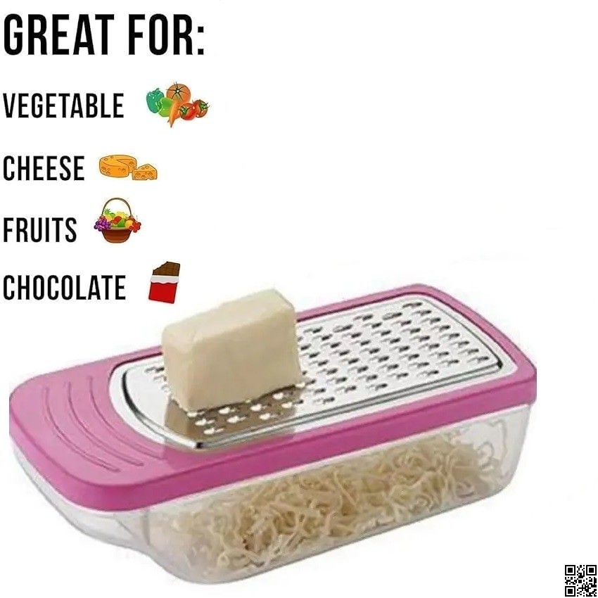 Big Cheese & Vegetable Grater – Steel Net with Unbreakable Plastic Body thumbnail 2