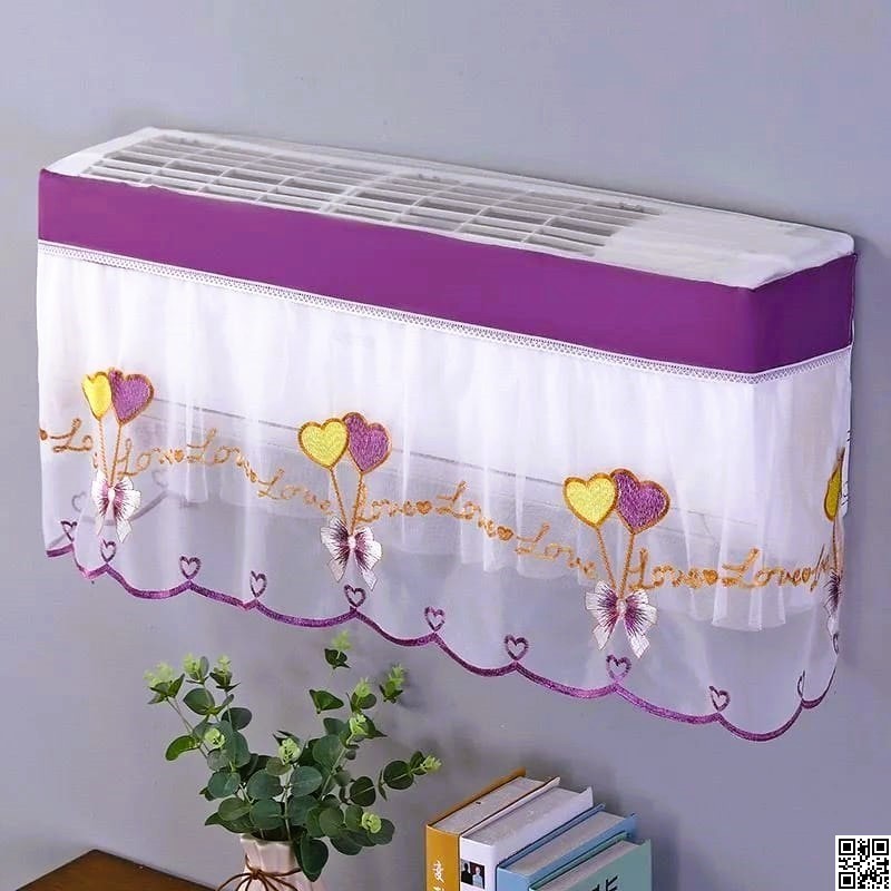 110 cm / 1.5 to 2 Ton Embroidered Net Split AC Cover | Premium Embroidered AC Cover - Dustproof & Breathable thumbnail 7