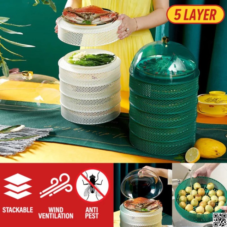 5 Layer Food Insulation Cover – Multifunctional Food Safety Cover for Hygienic Dining thumbnail 5