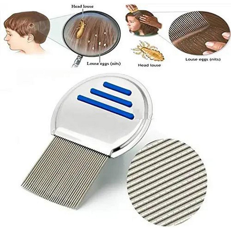 Stainless Steel Lice Removal Comb Anti Lice Nit Comb Hair Dandruff Cleaning Comb thumbnail 6
