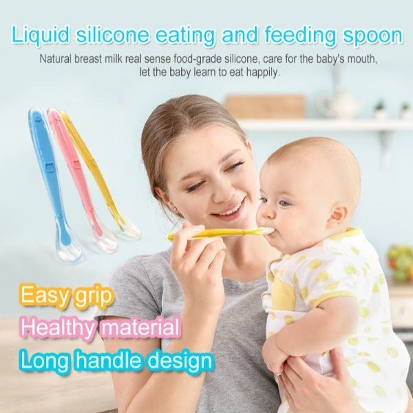 Silicone Baby Spoon 1Pc – BPA Free Soft Infant Feeding Spoon for First Solid Food thumbnail 2