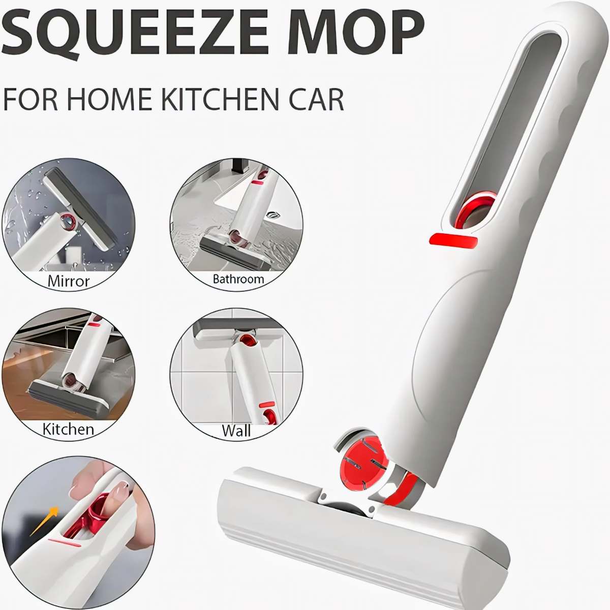 Portable Mini Sponge Mop Wet and Dry Squeeze Mops for Household Desktop Car Glass Cleaning Mop Bathroom Crevice Absorbent Mop thumbnail 4