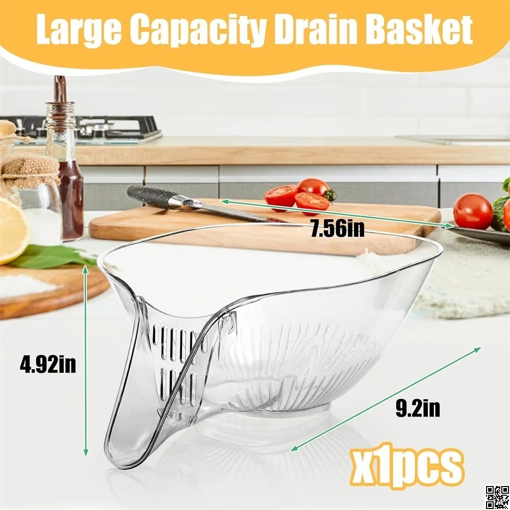 Kitchen Drain Basket – Multi-Purpose Vegetable & Fruit Washing Colander thumbnail 6