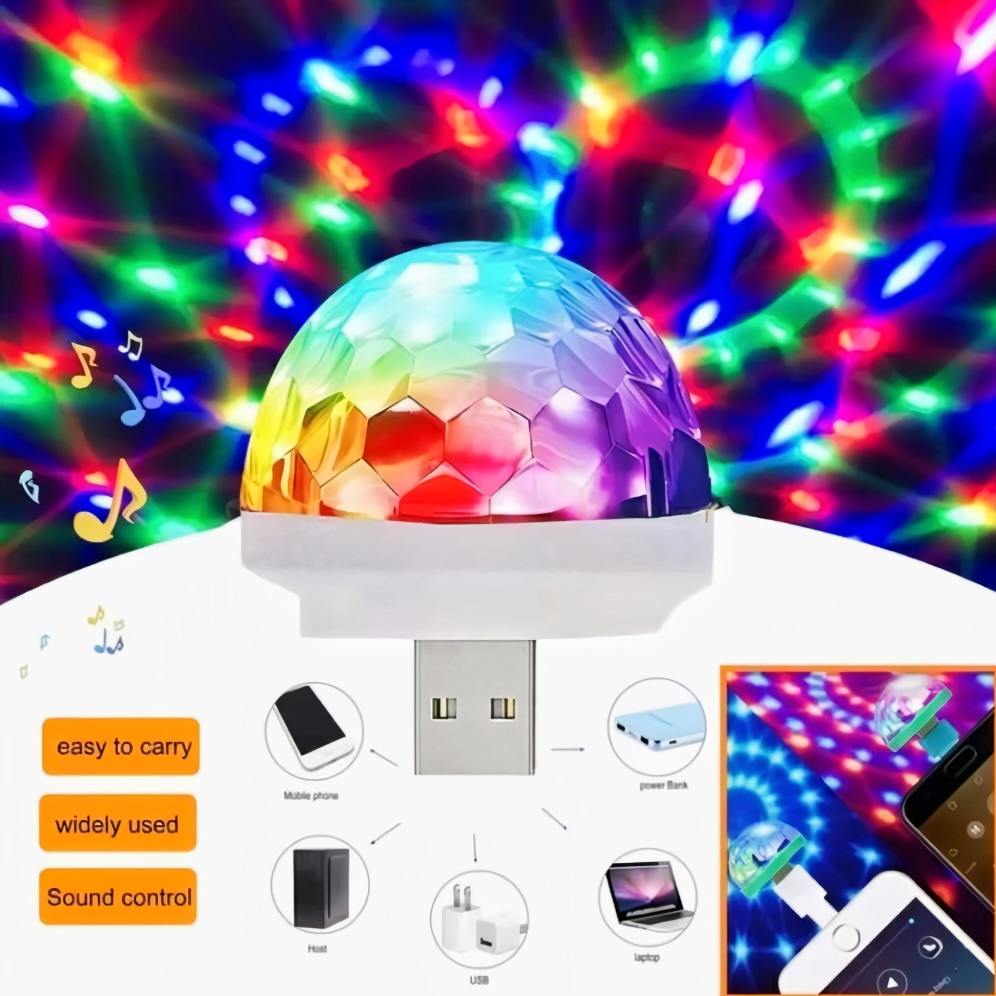 Usb Mini Led Disco Magic Ball Lights, Sound Sensor Led Small Magic Ball Light