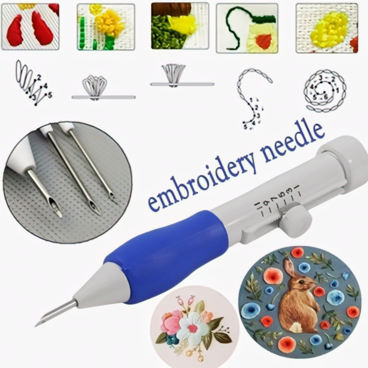 Embroidery Pen Kit | Easy Fabric Design Tool with Needles & Thread