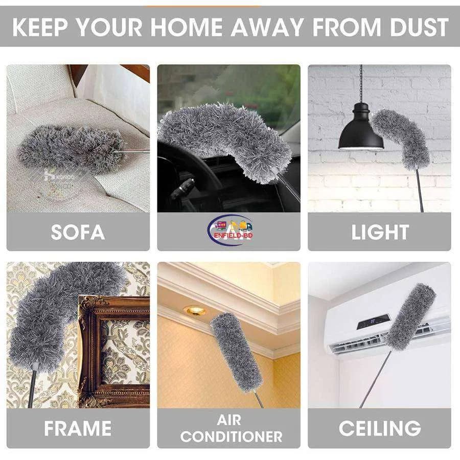 Extendable Flexible Duster for Cleaning Complicated Areas and ceiling fan, Long Handle Microfiber Feather Ceiling Duster for Dust Cleaning with extendable Pole thumbnail 6