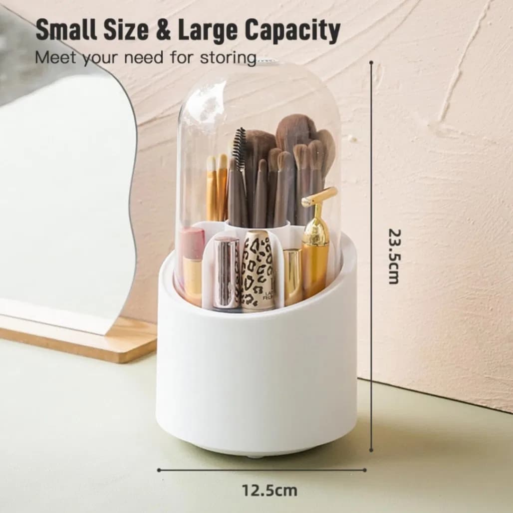 360° Rotating Makeup Brush Holder, Rotating Makeup Brushes Organizer thumbnail 4
