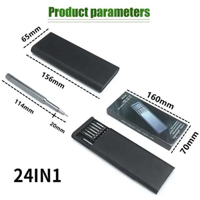 24 in 1 Precision Screwdriver Set with Magnetic Driver – Jiffix Pocket Manual Repair Tool Kit thumbnail 2