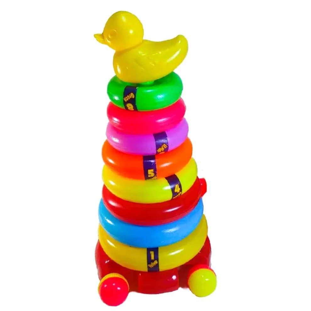 Rings Tower Baby, Colorful Rainbow Tower, Children Stacking Ring, Ring Stacking Pyramid Toy thumbnail 2