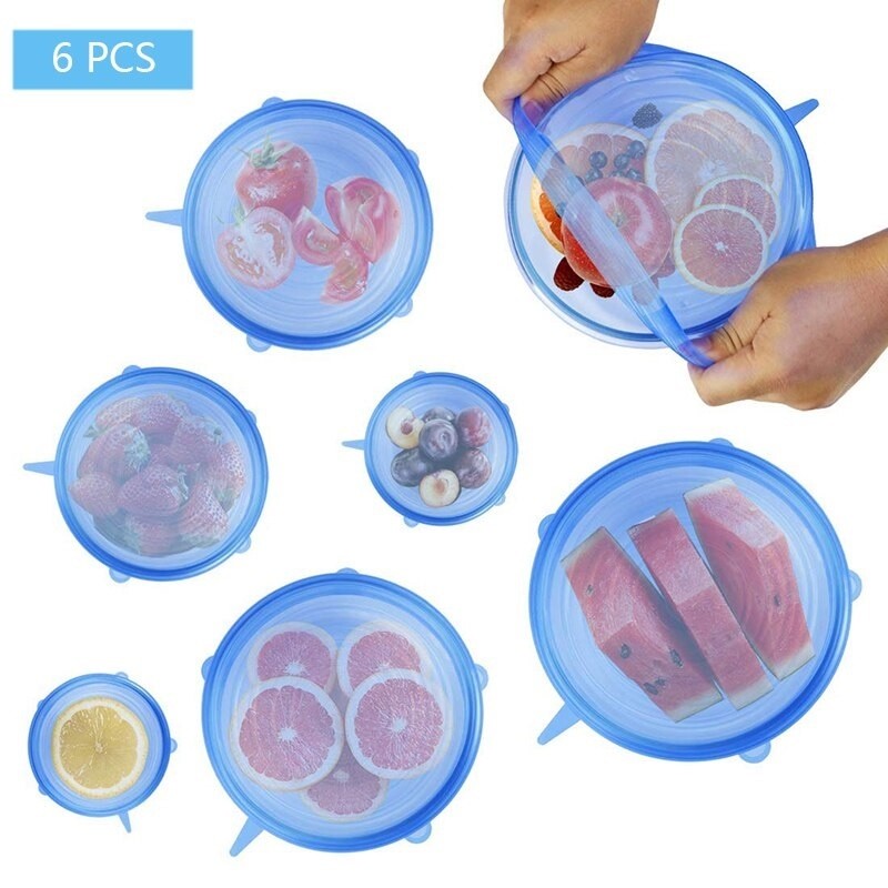 Silicone Stretch Food Cover Set (Big) – Reusable Elastic Lid Covers (6pcs)