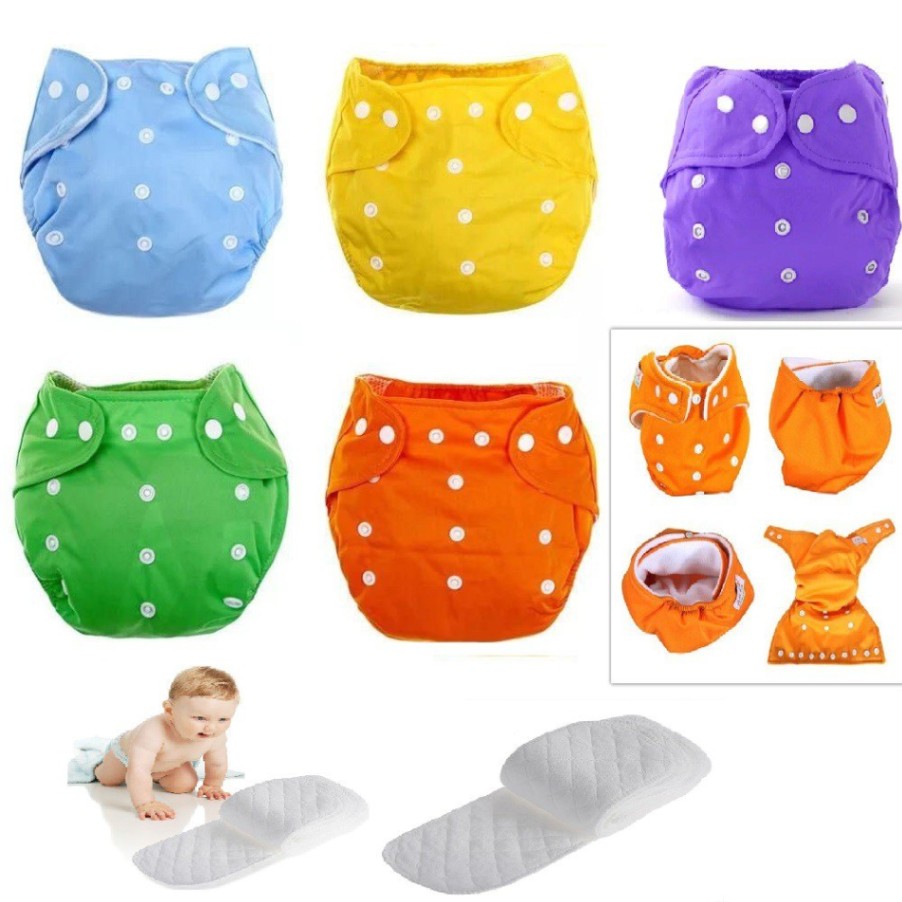 Washable Baby Diaper Reusable & Waterproof | Free Size Cloth Diaper 0–3 Years