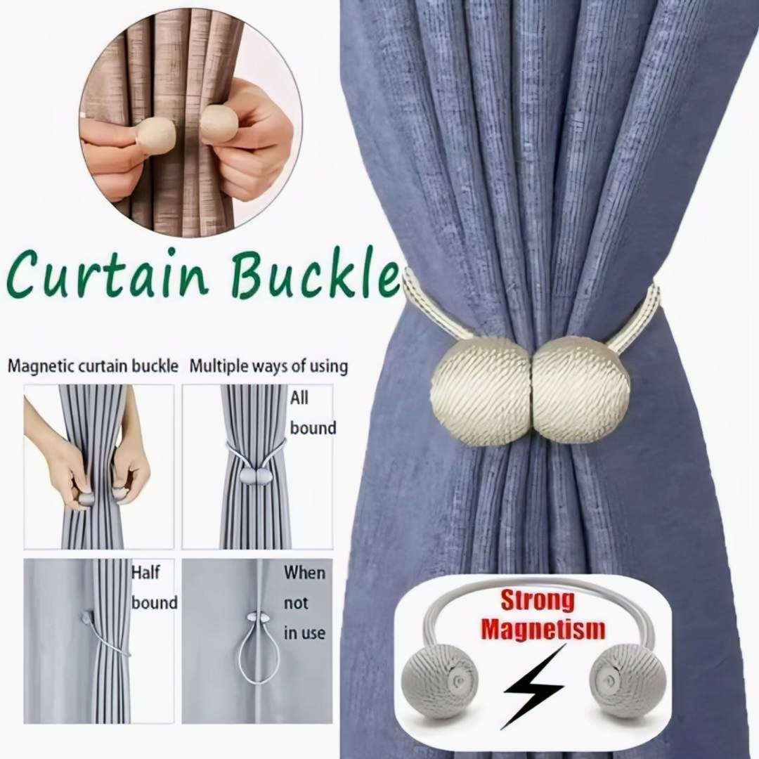 Magnetic Curtain Buckle, Modern Curtain Holder, Multicolor Decoration, Living Room Accessories - 1 Pair