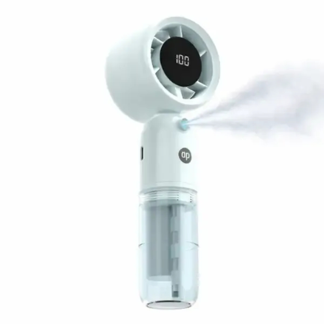Portable 3000mAh Ice Cooling Handheld Mist Spray Fan DP-7645 with Digital Display thumbnail 3