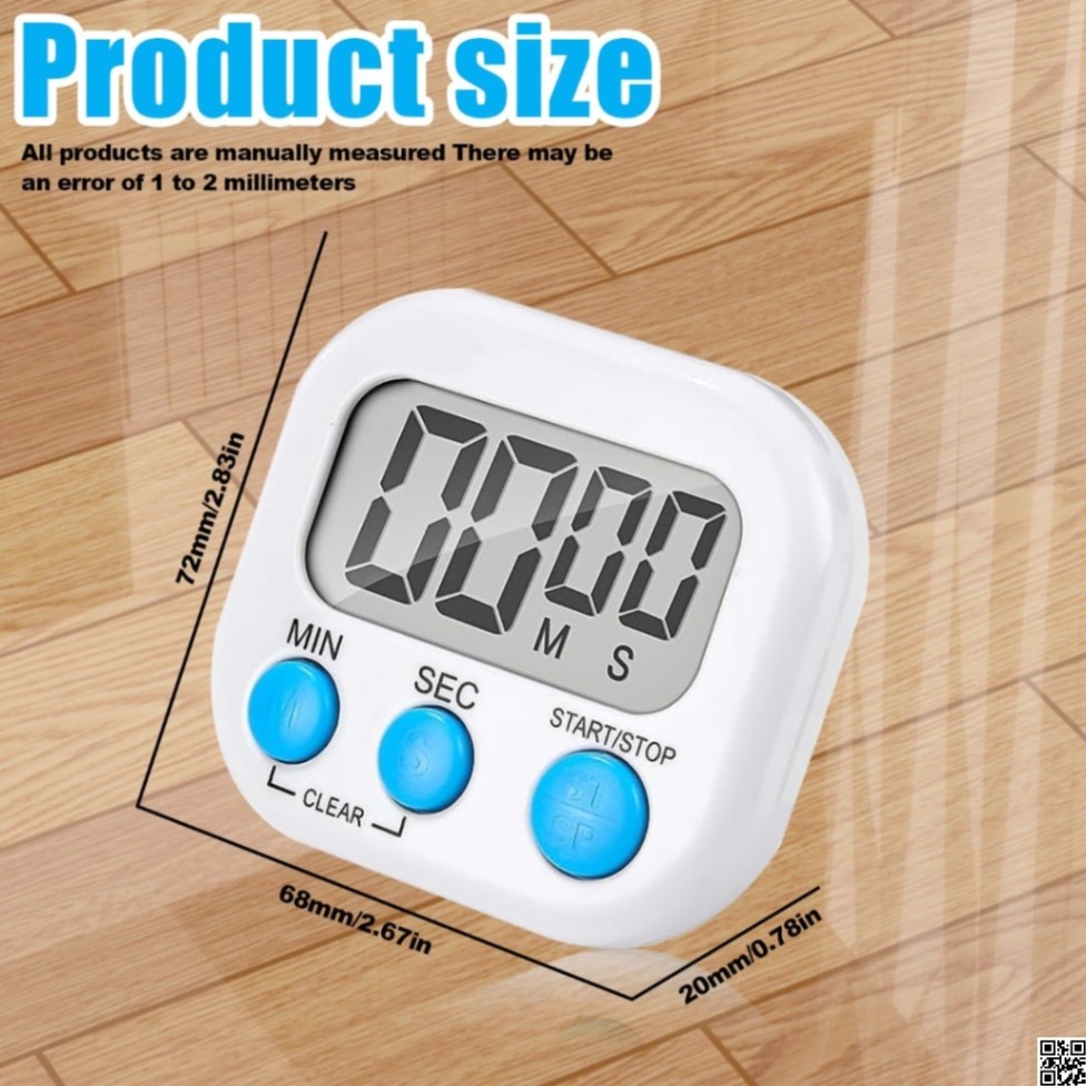 Digital Timer Stopwatch | Premium Study & Kitchen Timer with Magnetic Stand | Count Up & Countdown Clock thumbnail 2