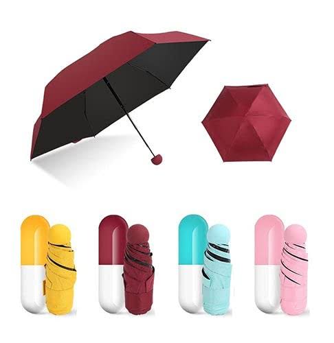 Premium Folding Capsule Umbrella – Ultra Lightweight Portable Mini Pocket Umbrella with Case