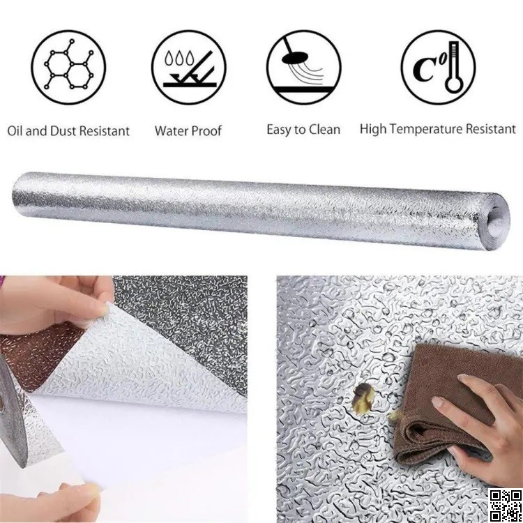 Kitchen Oil Resistant Sticker – Aluminum Foil Oil-Proof Self Adhesive Wall Sticker thumbnail 5