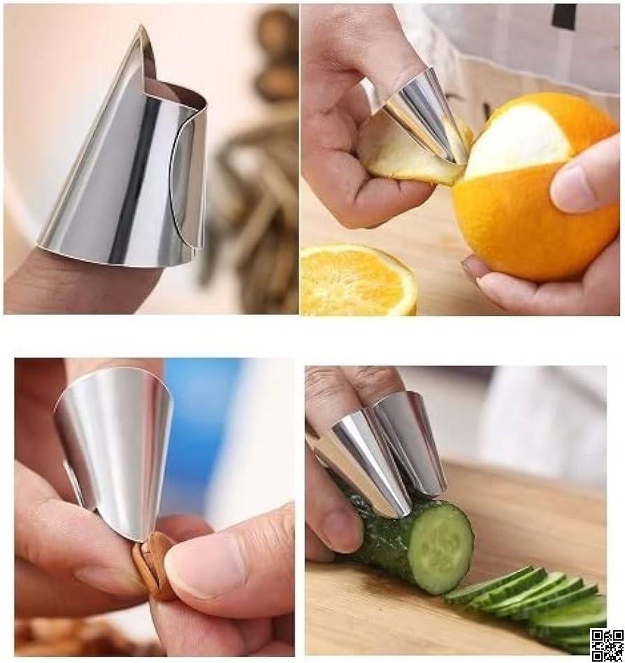 2Pcs Stainless Steel Finger Guard – Safe Cutting Kitchen Tool thumbnail 3