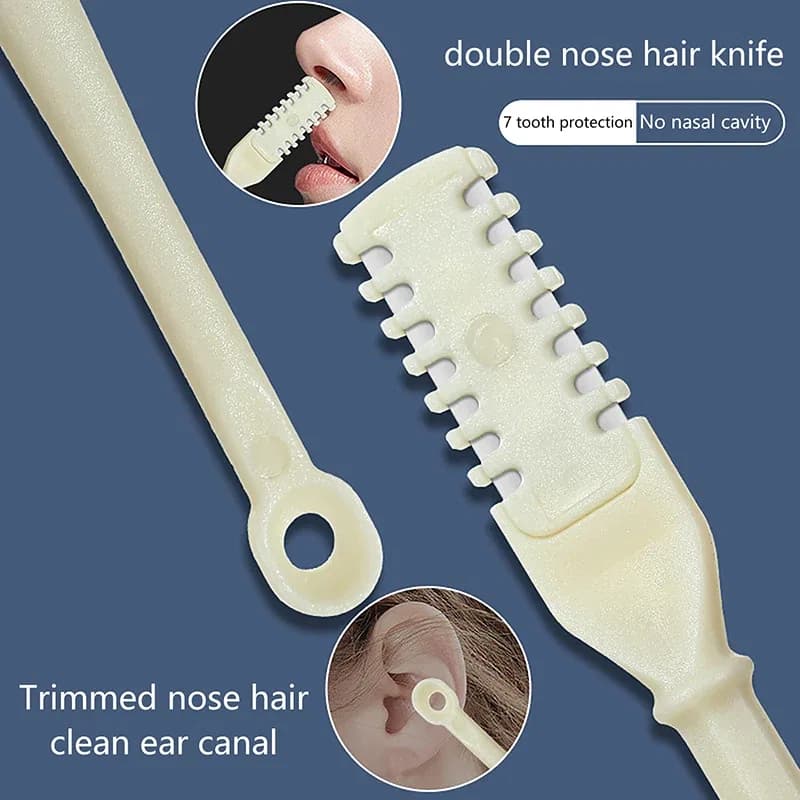 2-in-1 Nasal Hair Cutter | 360 Rotating Nose Hair Trimmer & Manual Ear Picker | Portable Double-Sided Nose & Ear Hair Trimmer thumbnail 4