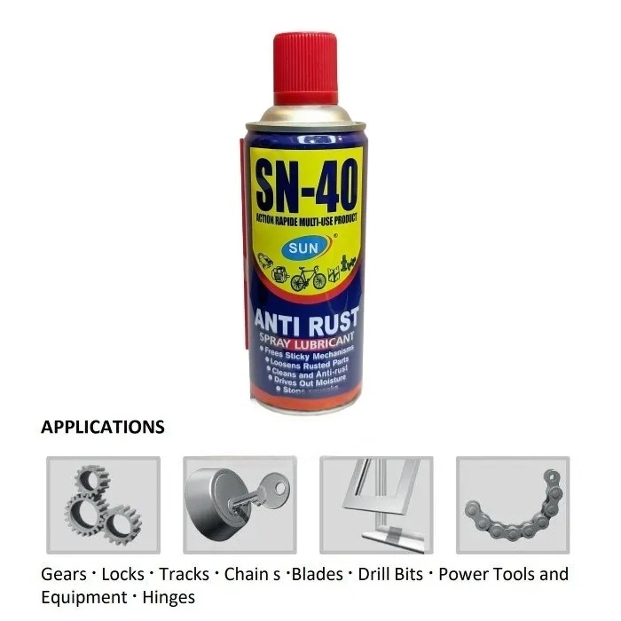 SN-40 Anti Rust Spray Lubricant 450ml Rust Remover Cleaner Protector Spray for Metal Tools Locks Hinges Car Bike Bangladesh thumbnail 4