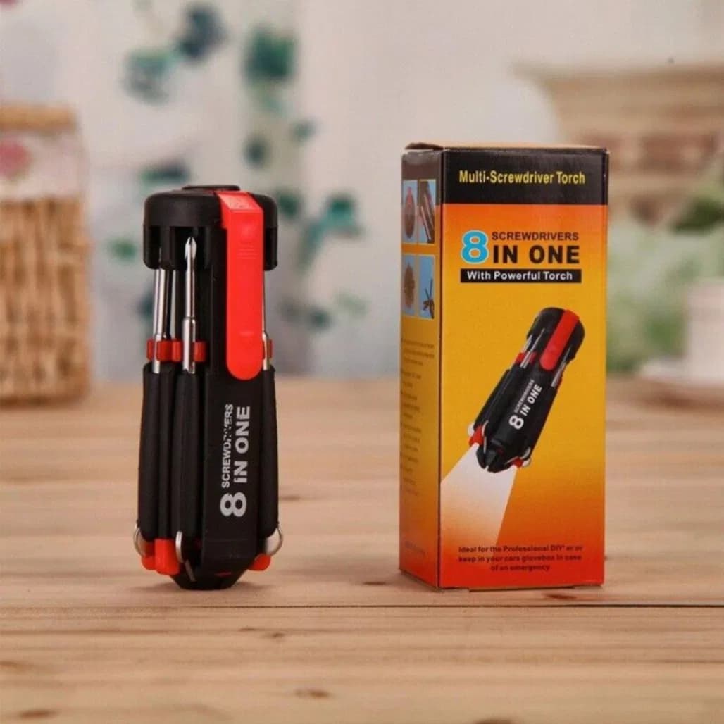 8-in-1 Screwdriver Set, Multi Screwdriver Hand Tool, All in One Screwdriver, Portable Screwdriver, Home Repair Tool Set,Multi-Function Tool with Worklight & Flashlight for Home Kitchen Car thumbnail 4