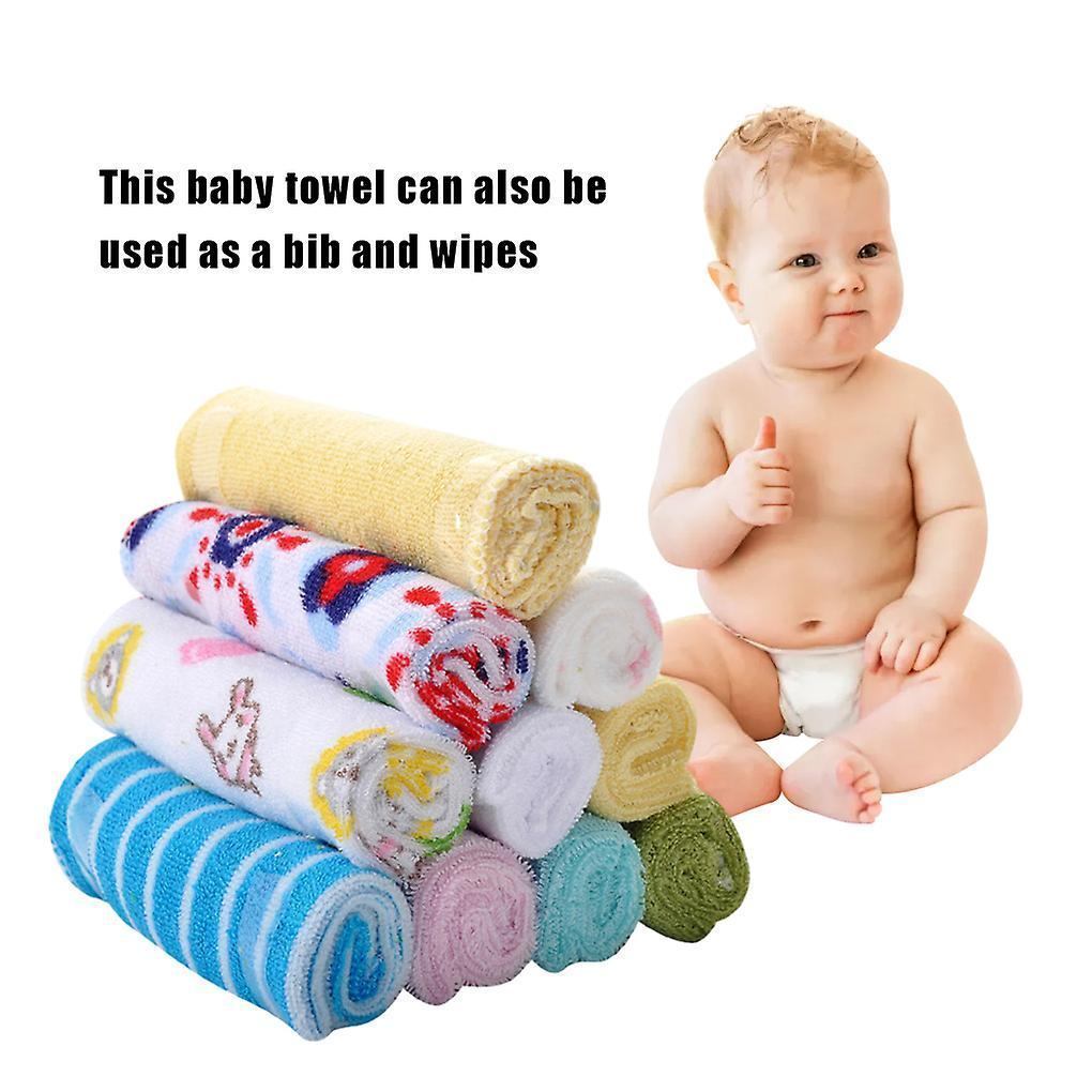 Newborn Baby Towel Set 8pcs Soft Cotton | Baby Face Towel Napkin Handkerchief Set