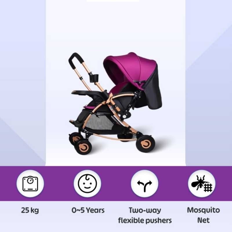 BaoBaoHao C3 Baby Stroller Pram – Premium Foldable Baby Trolley (Newborn to 5 Years) thumbnail 2