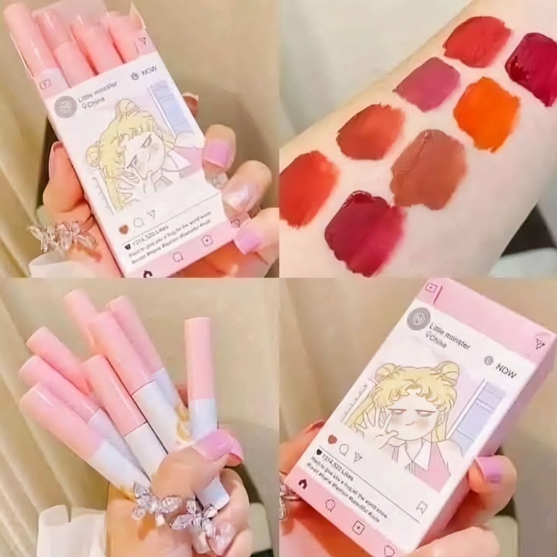 Little Monster Mini Lipstick Set (Pack of 8) – Waterproof & Long-Lasting Semi-Matte Lip Colors thumbnail 4