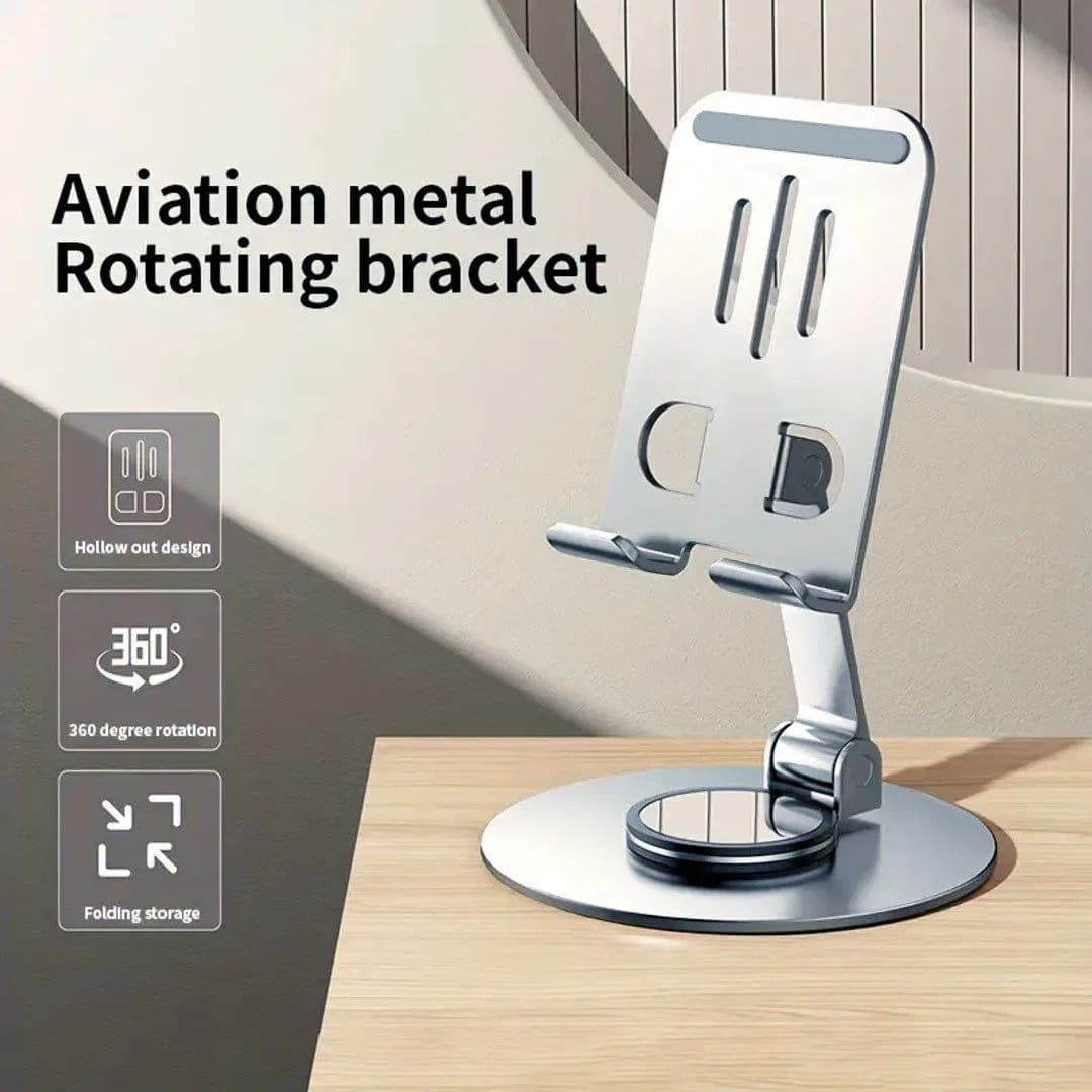 360° Rotating Foldable Tablet Phone Holder, Multi-angle Adjustable Desk Cell Phone Stand thumbnail 5