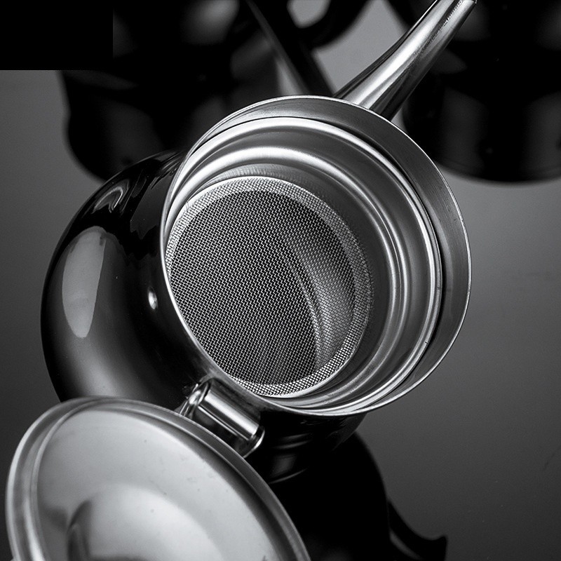 Stainless Steel Oil Strainer Pot with Filter – Cooking Oil Storage Jug thumbnail 2
