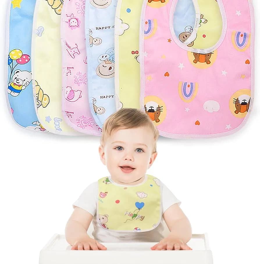 Velvet Baby bib towel soft cotton children's two-layer round-shaped bibs, Baby Apron bib thumbnail 2