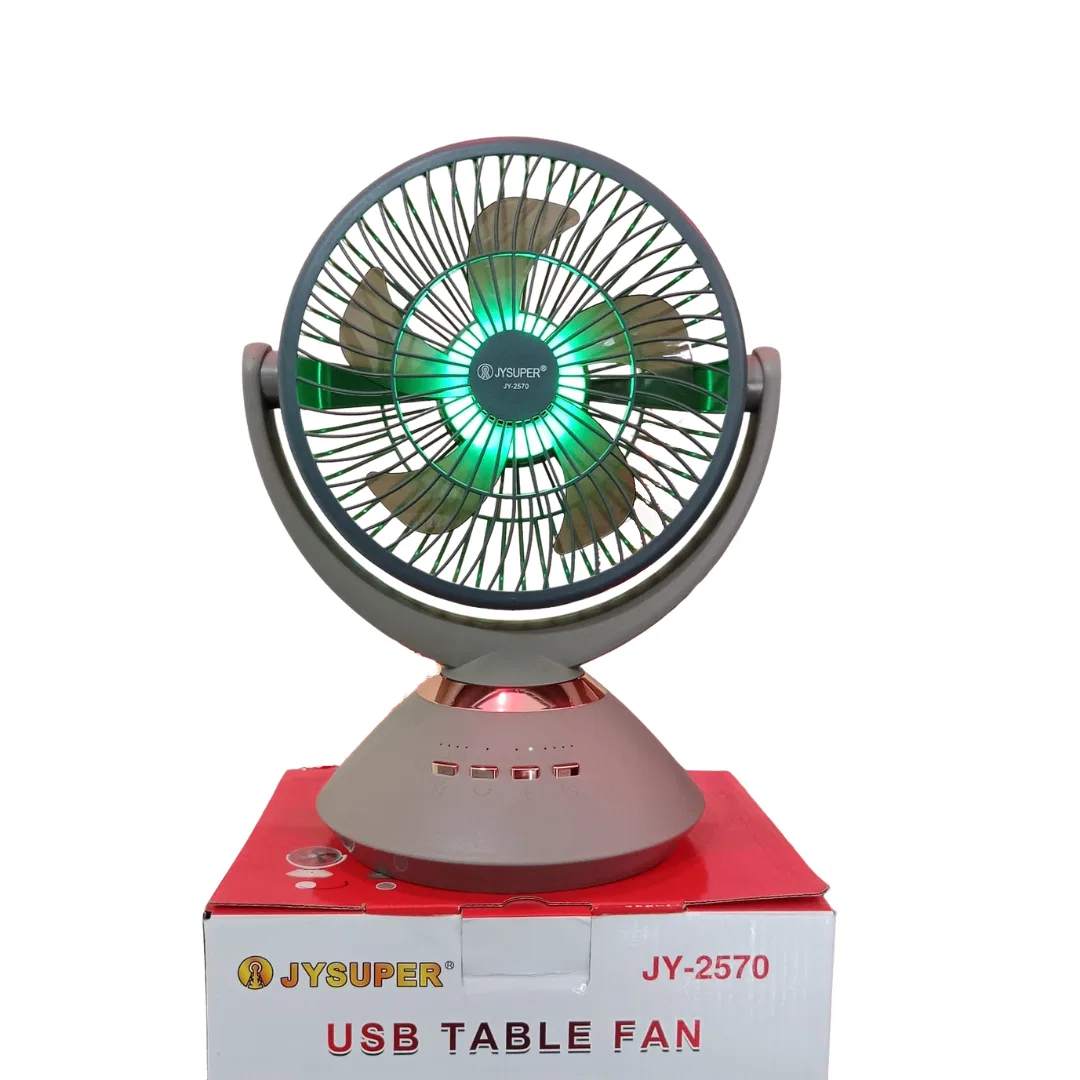 JYSUPER JY-2570 Rechargeable 8000mAh Desk Fan with LED Light, Rechargeable Portable Table Fan thumbnail 3