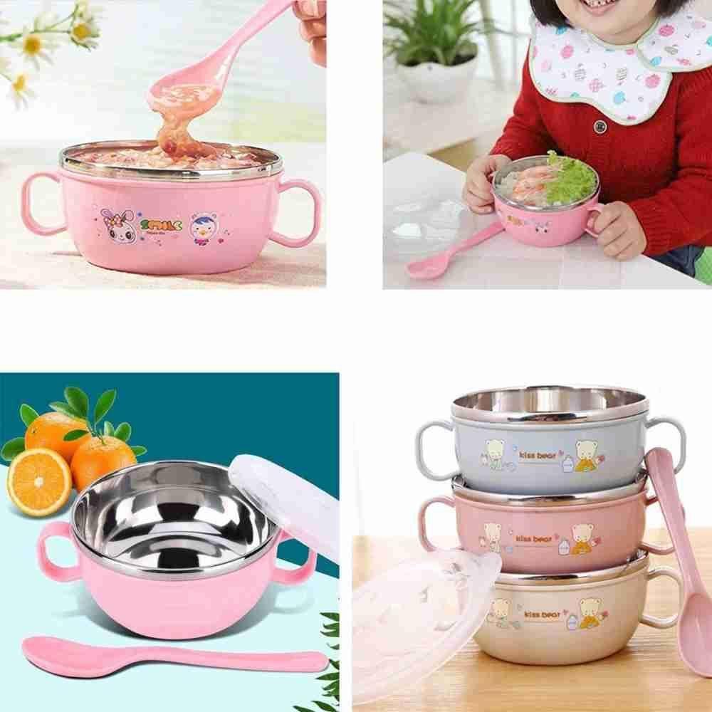 Stainless Steel Baby Feeding Bowl with Spoon Set – Food Grade Infant Solid Food Bowl thumbnail 3