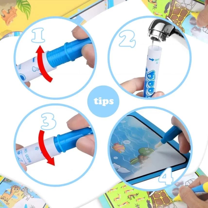 Magical Water Drawing Book, Magic Water Colouring Book thumbnail 3