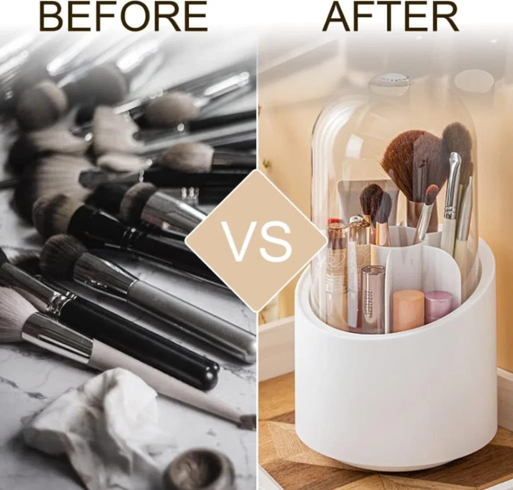360° Rotating Makeup Brush Holder, Rotating Makeup Brushes Organizer thumbnail 5