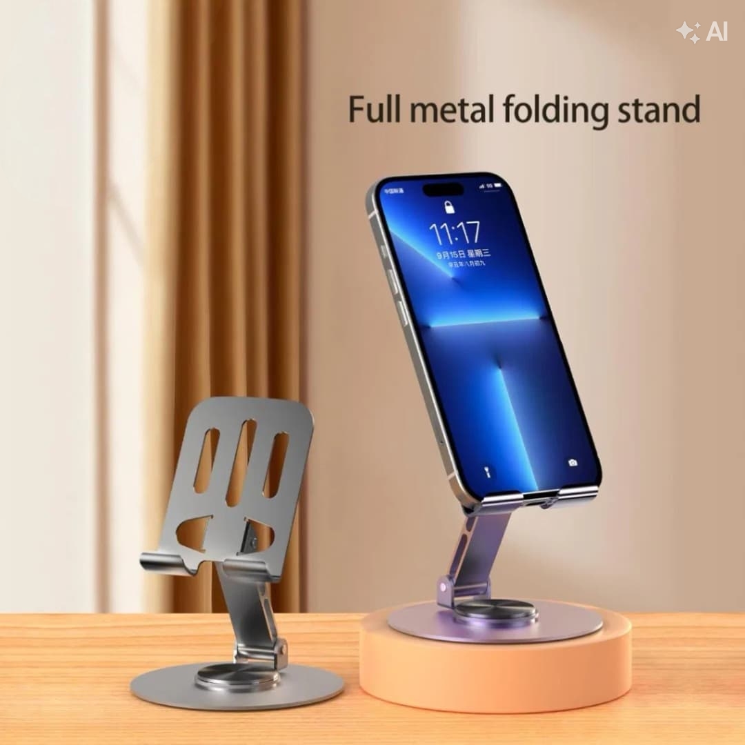 360° Rotating Foldable Tablet Phone Holder, Multi-angle Adjustable Desk Cell Phone Stand