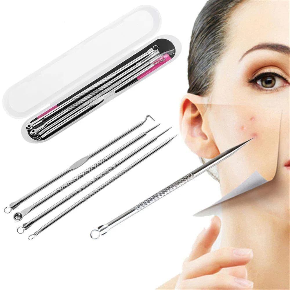 Blackhead Tweezers and Whitehead Remover Tool Spot Treatment Acne Set, Pimple Extractor